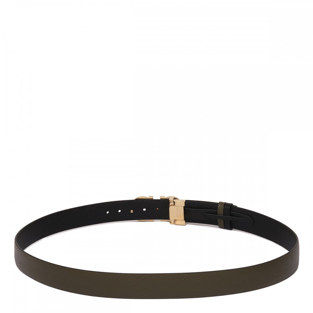 Gancini leather reversible belt