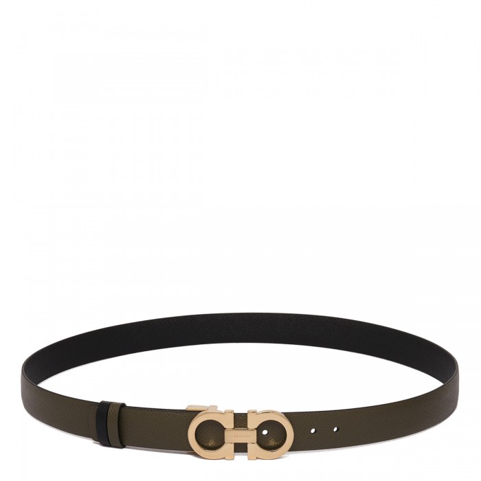 Gancini leather reversible belt