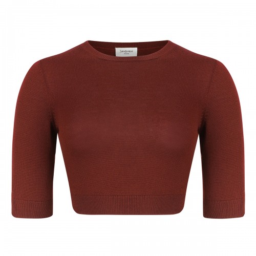 Cropped wool top