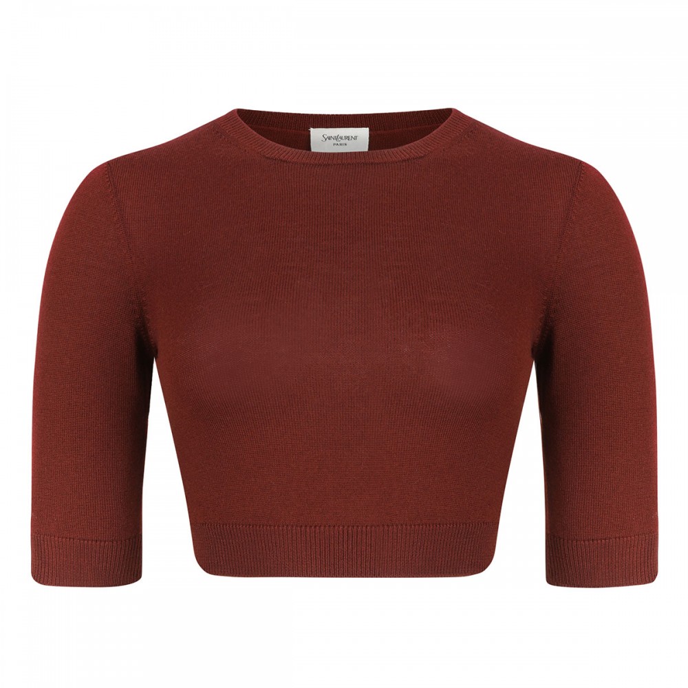 Cropped wool top