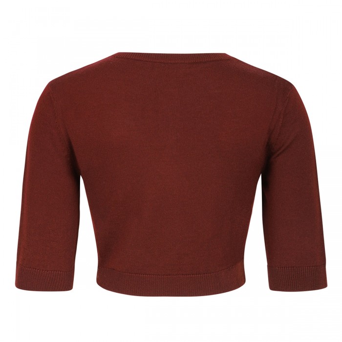 Cropped wool cardigan