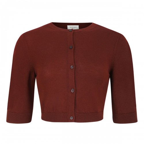 Cropped wool cardigan