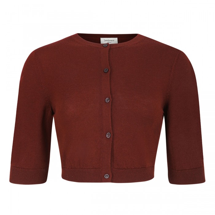 Cropped wool cardigan