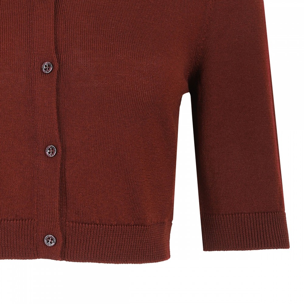 Cropped wool cardigan