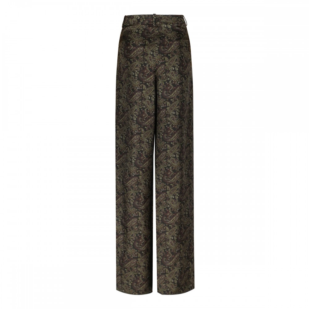 Paisley silk twill pants