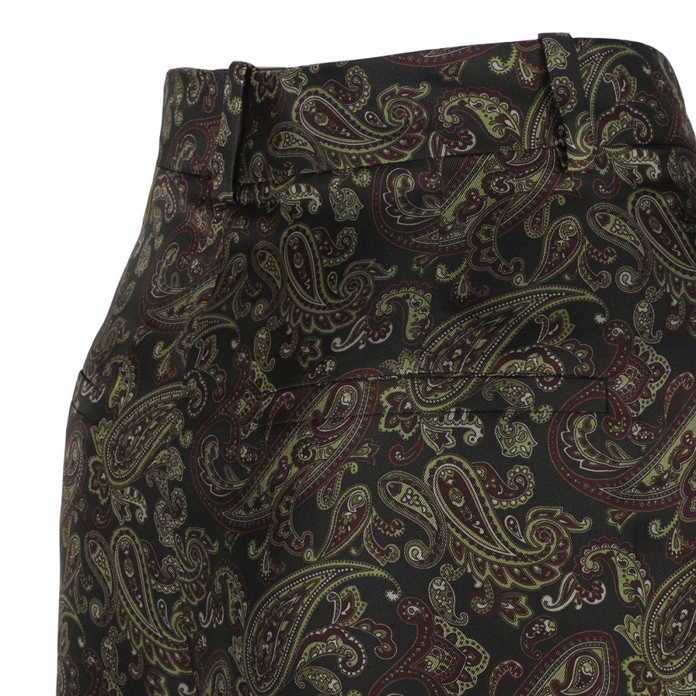 Paisley silk twill pants