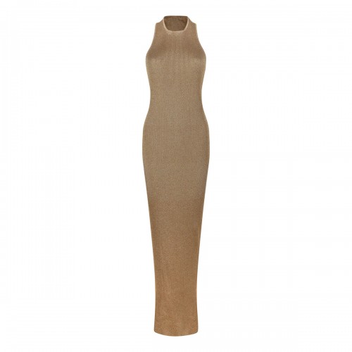 Lamé ribbed knit racerback...