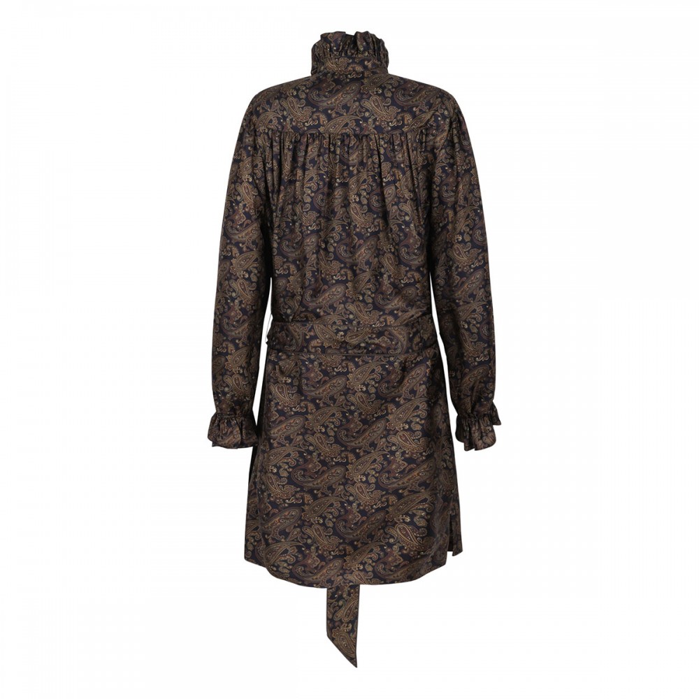 Paisley silk twill dress
