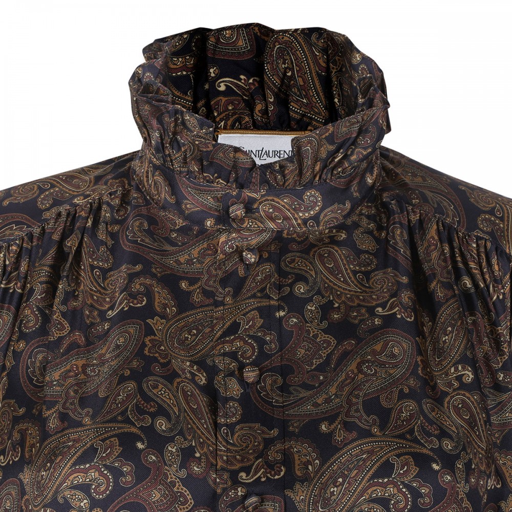 Paisley silk twill dress