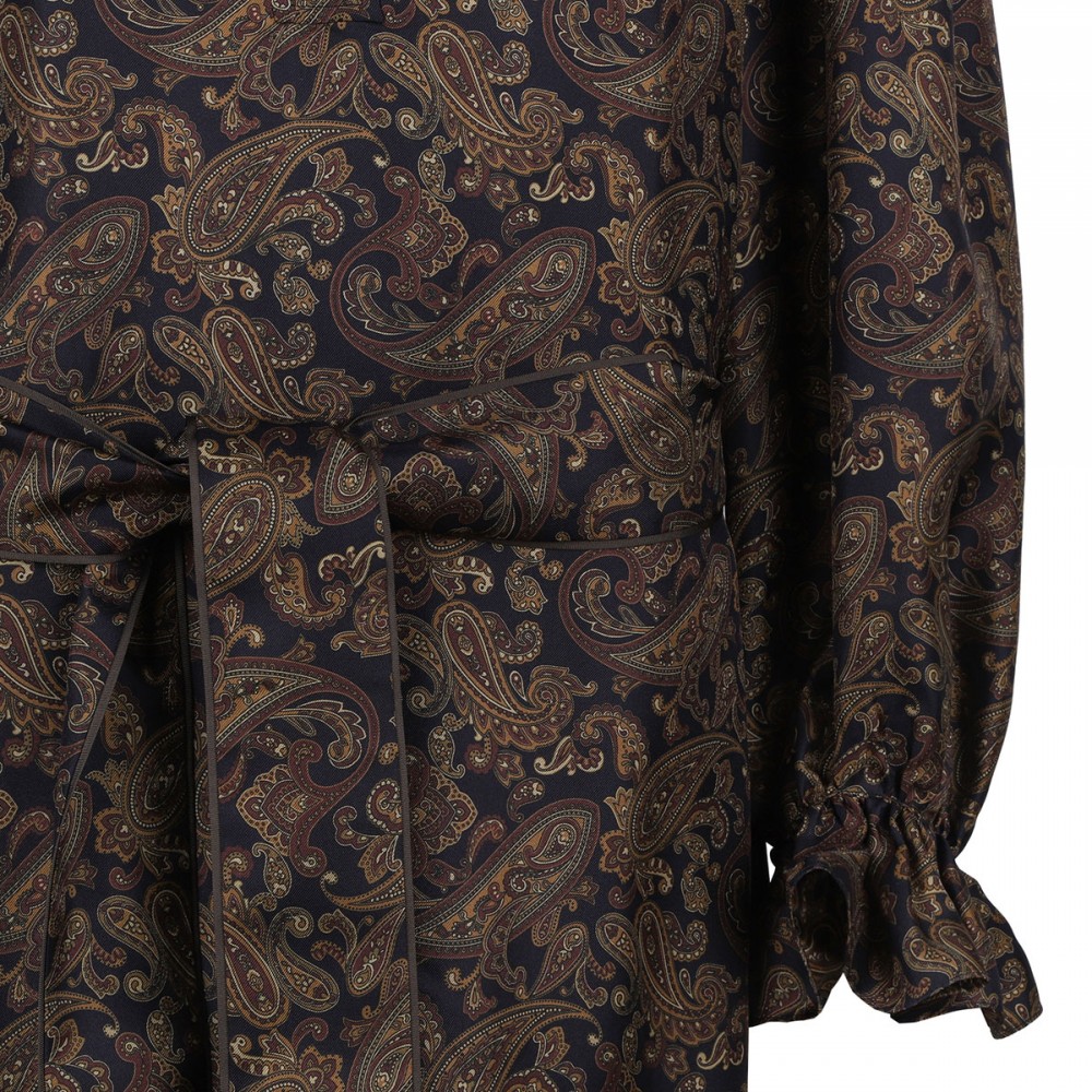 Paisley silk twill dress