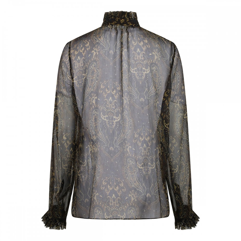 Paisley sheer crepon silk shirt