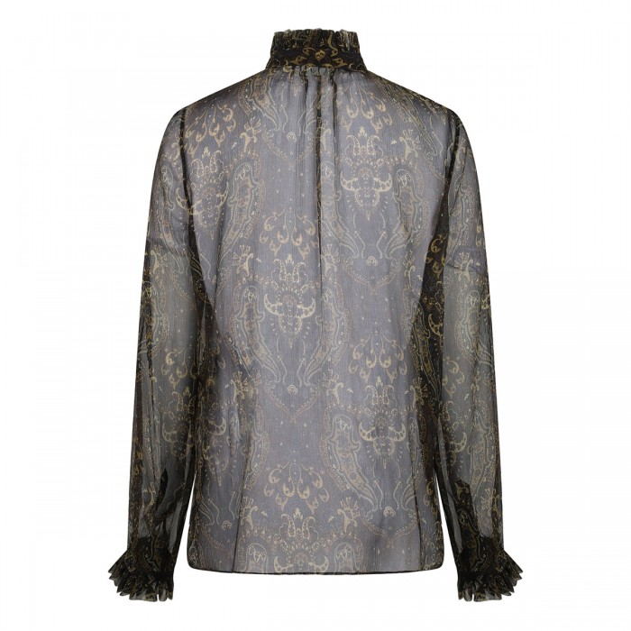 Paisley sheer crepon silk shirt