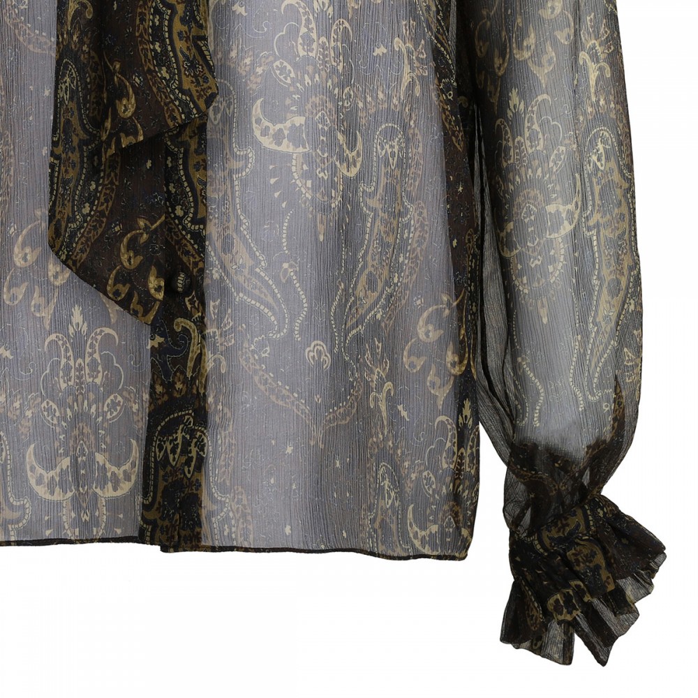 Paisley sheer crepon silk shirt
