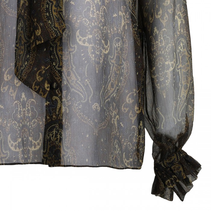 Paisley sheer crepon silk shirt