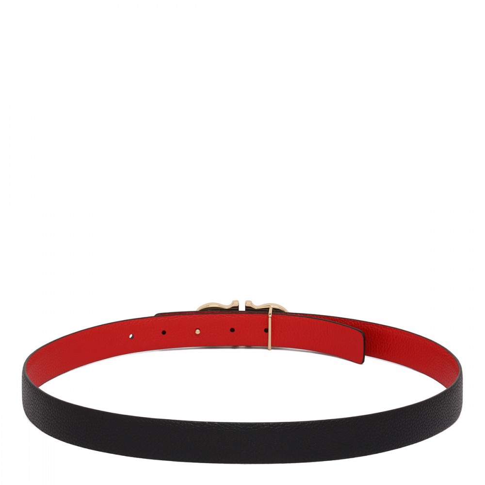 Gancini leather reversible belt