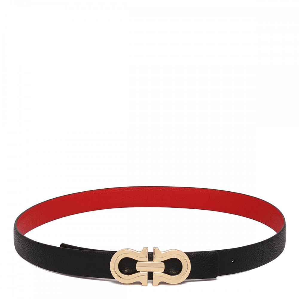 Gancini leather reversible belt