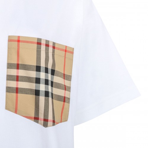 Check pocket cotton T-shirt 2