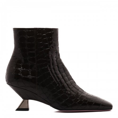 Edna croc-embossed booties