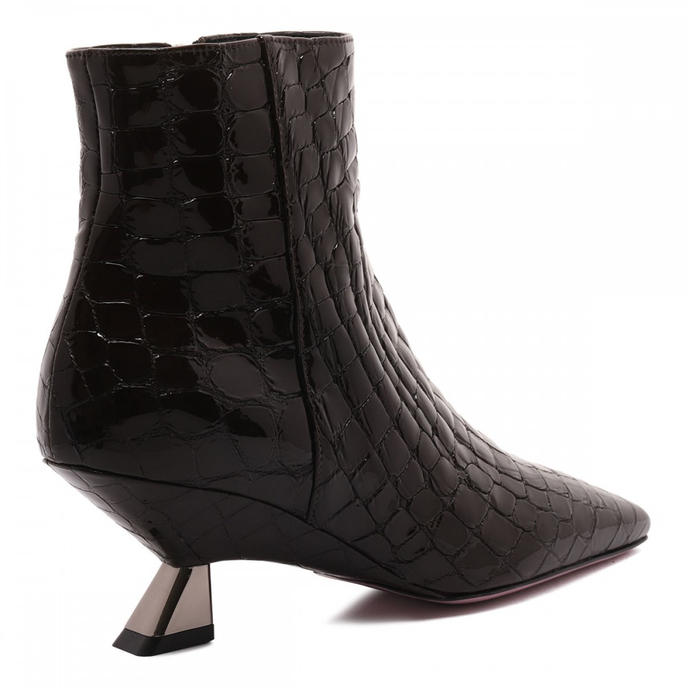 Edna croc-embossed booties