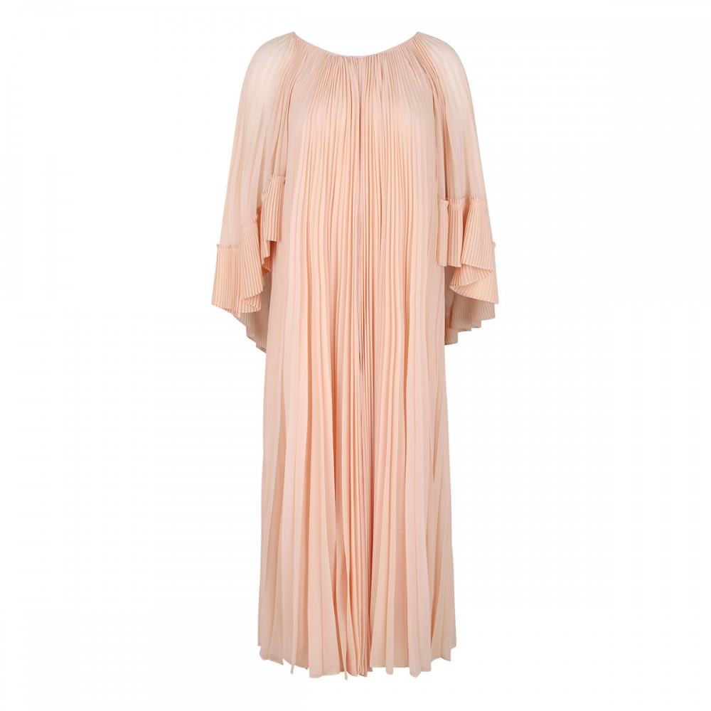 Illuminate pleated cape maxi dress