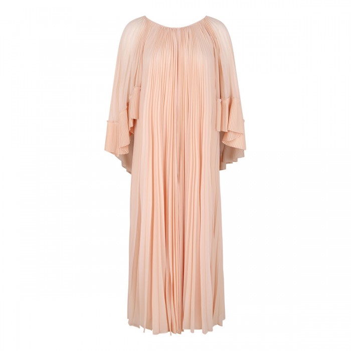 Illuminate pleated cape maxi dress
