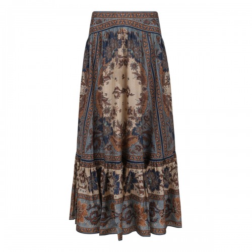 Ascension tiered midi skirt