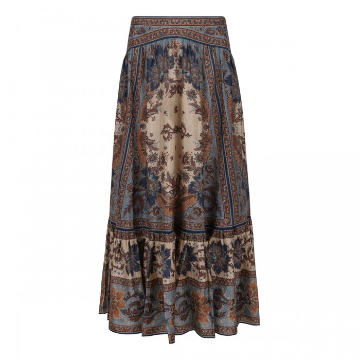 Ascension tiered midi skirt