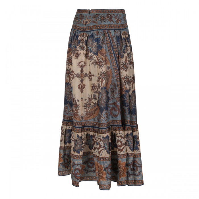 Ascension tiered midi skirt