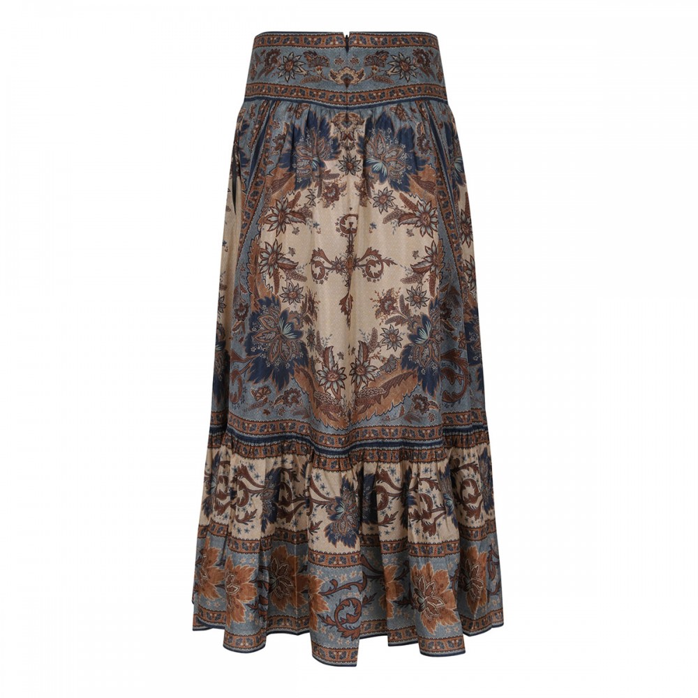 Ascension tiered midi skirt