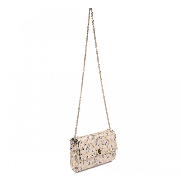 Rockstud spike crossbody clutch bag