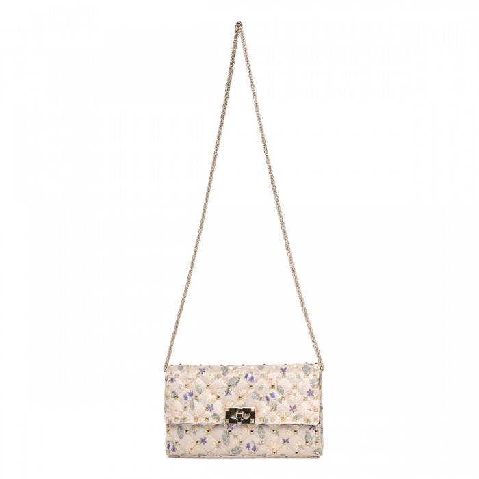 Rockstud spike crossbody clutch bag