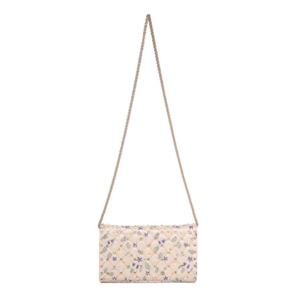 Rockstud spike crossbody clutch bag