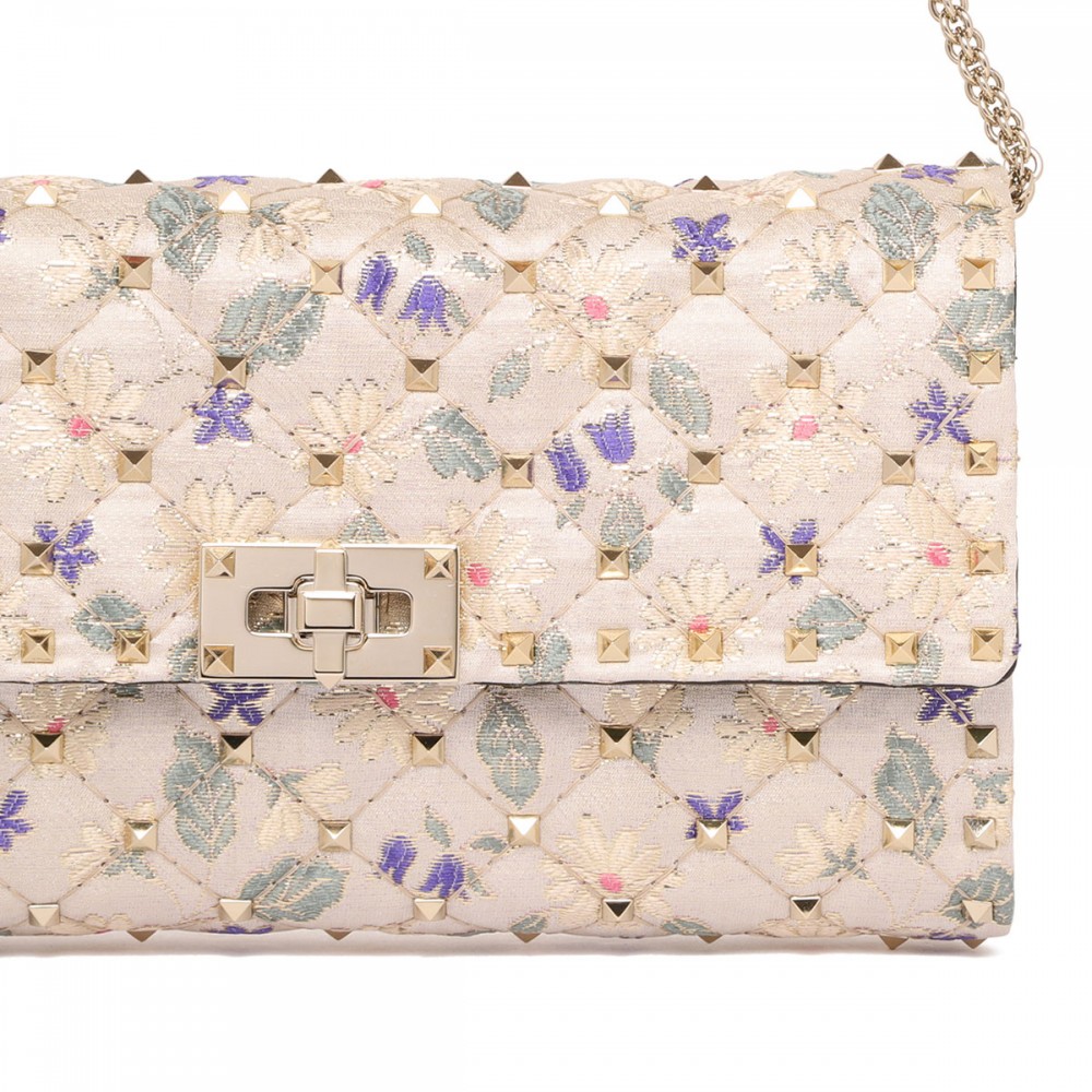 Rockstud spike crossbody clutch bag