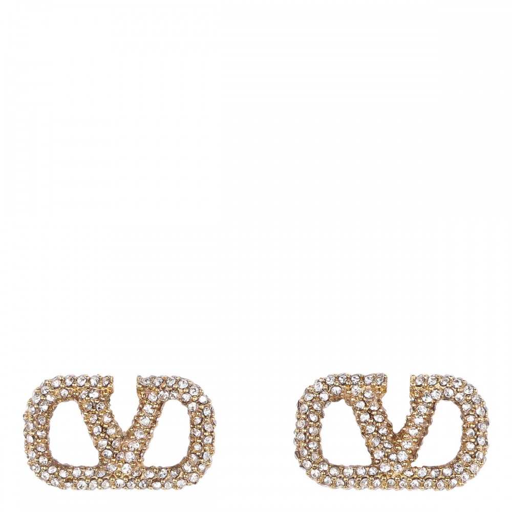 VLogo signature crystal earrings
