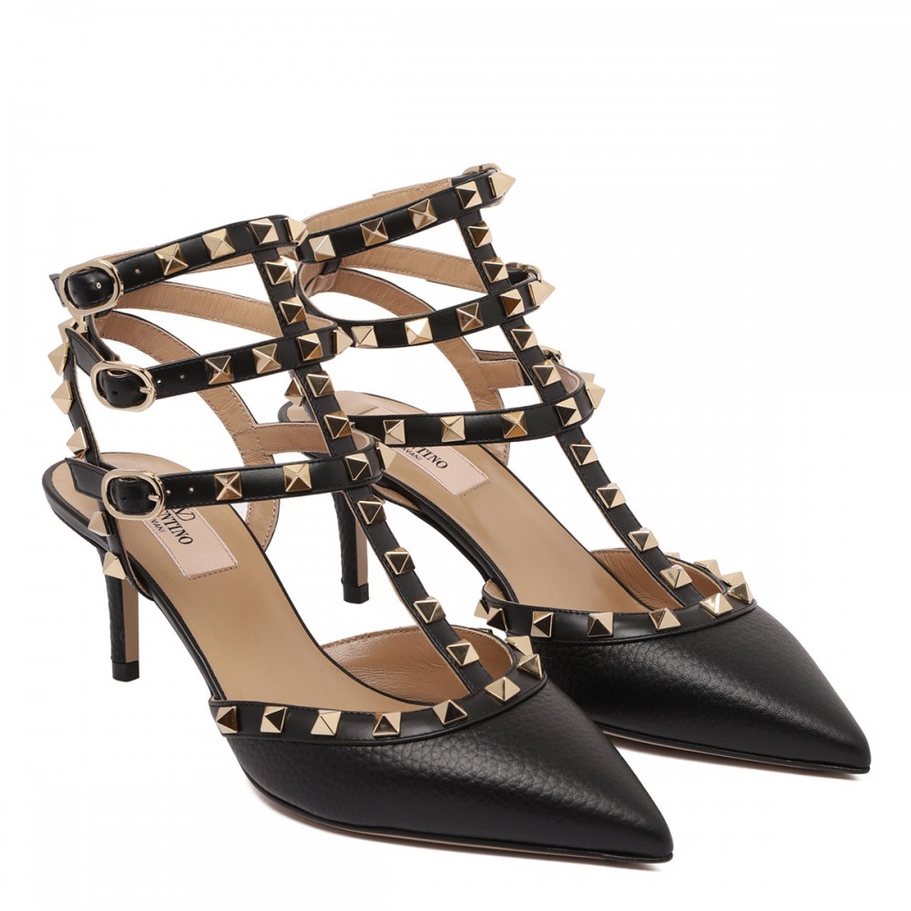 Rockstud ankle strap pumps