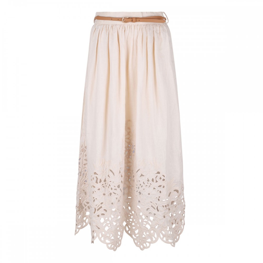Wylie embroidered midi skirt