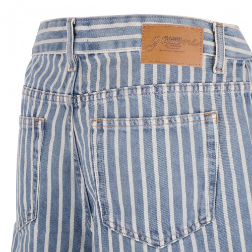 Striped denim shorts 2