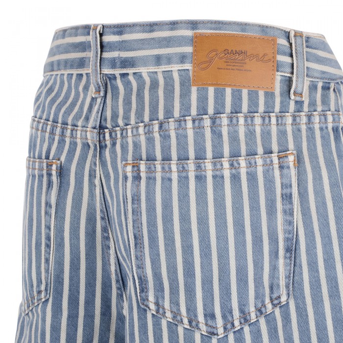Striped denim shorts