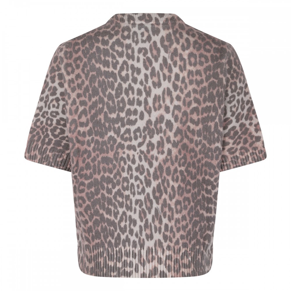 Leopard wool mix T-shirt