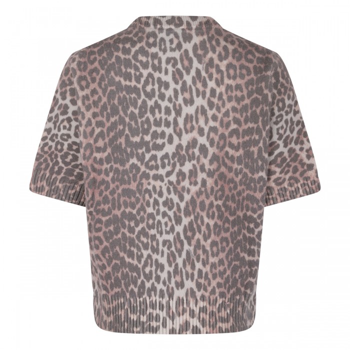 Leopard wool mix T-shirt