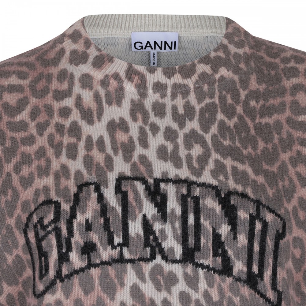 Leopard wool mix T-shirt