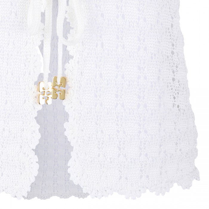 Shiny pointelle knit vest