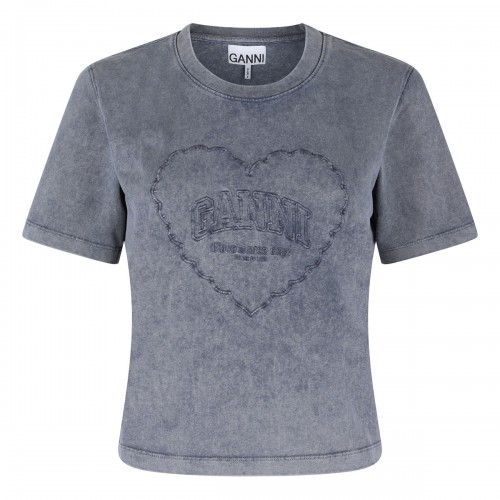 Gray washed heart T-shirt