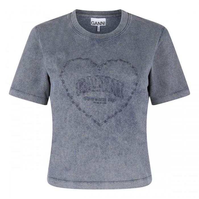 Gray washed heart T-shirt