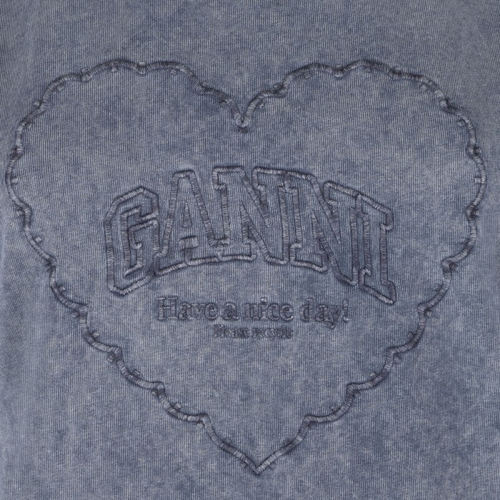 Gray washed heart T-shirt