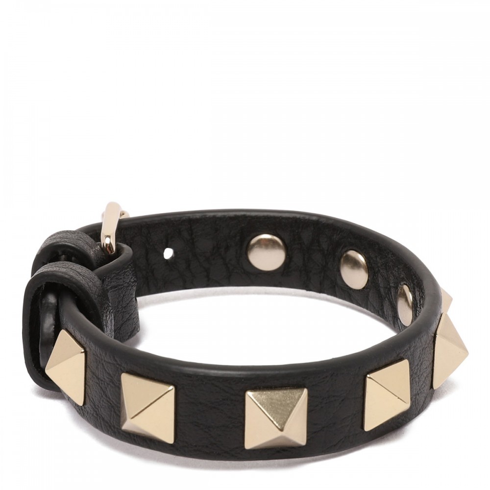 Rockstud leather bracelet