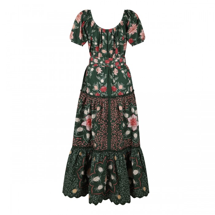 Green printed maxi dress