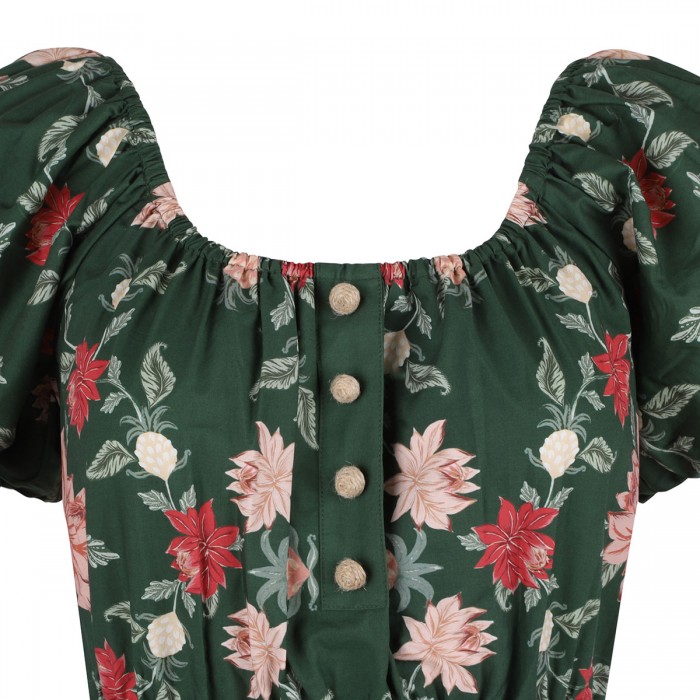 Green printed maxi dress