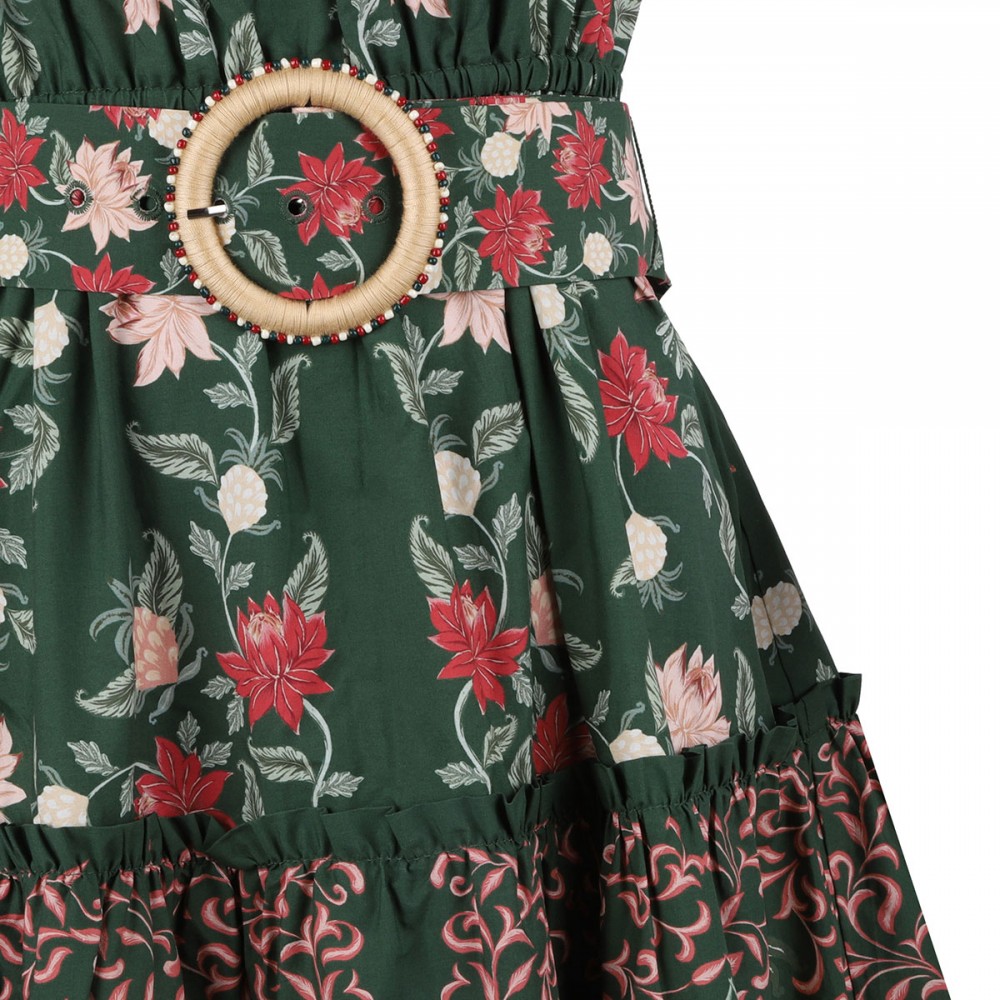 Green printed maxi dress