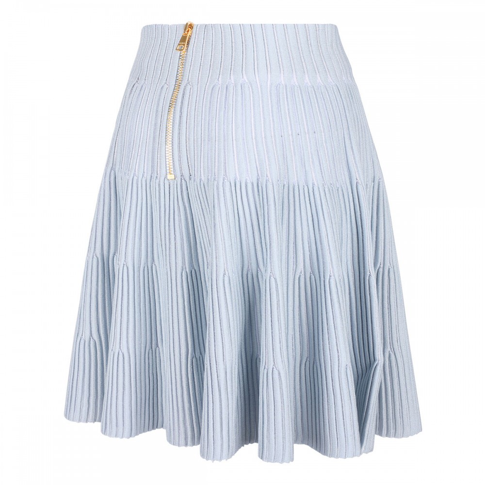 A-line textured knit skirt